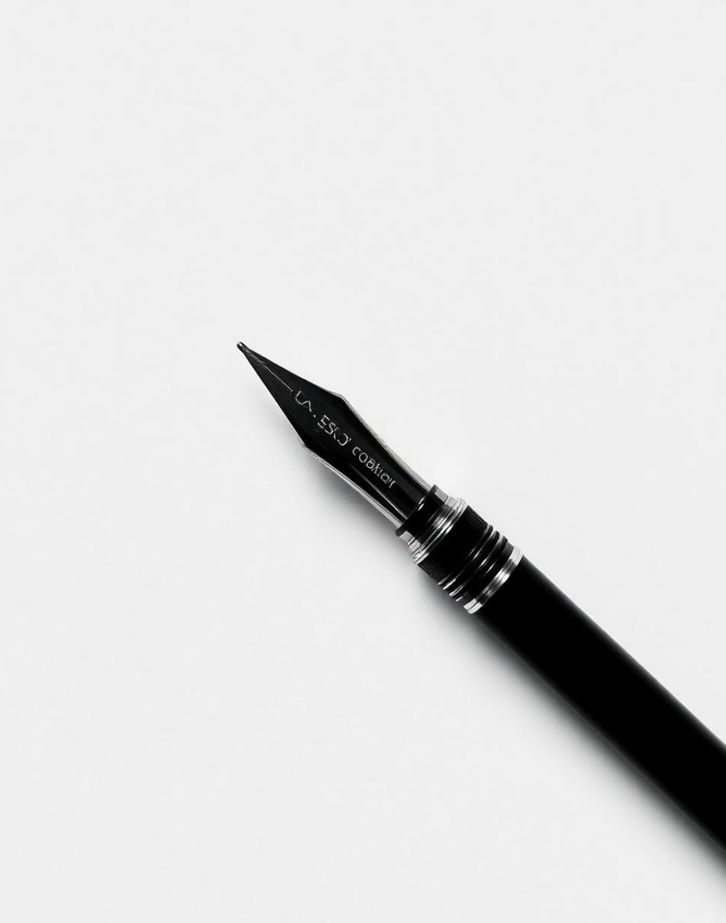 Black and white fountain pen still life